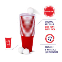 Beer Pong Set - 22 Redcups - 3 Pingpong Ballen - Daily Playground